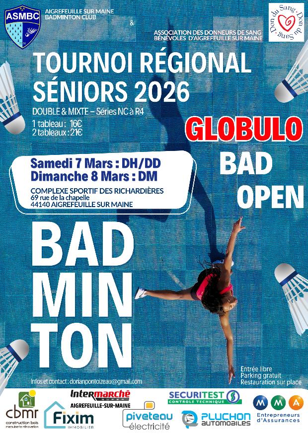 PL44 - Tournoi d'Aigrefeuille-sur-Maine - Globulo Bad Open